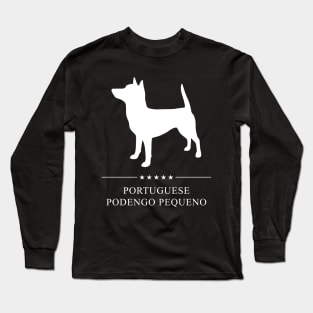 Portuguese Podengo Pequeno Dog White Silhouette Long Sleeve T-Shirt